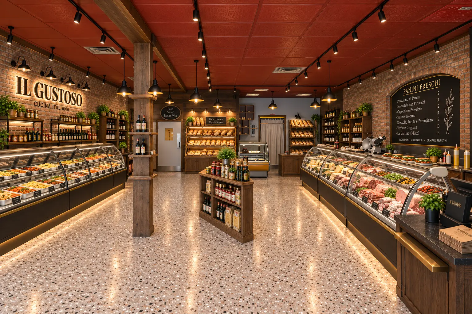 Concept de prêt-à-manger et sandwicherie Il Gustoso